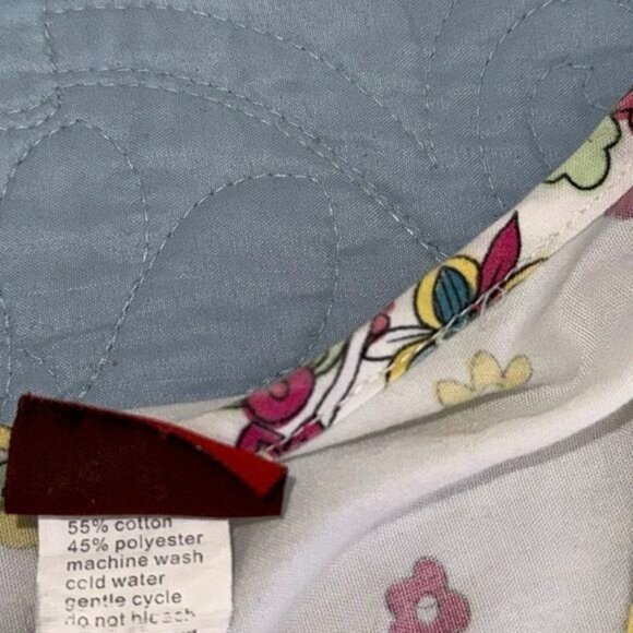 Floral & Ribbon Print Wrap-Style Short Sleeve Top By Denice - Picture 5 of 7